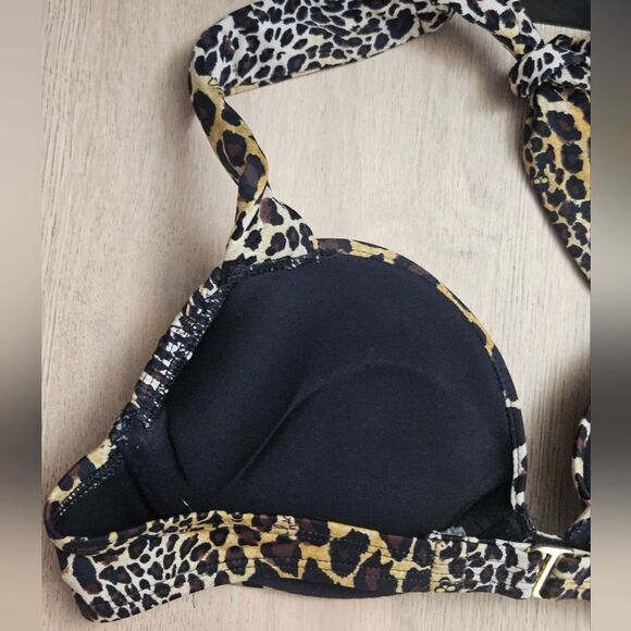 VICTORIA'S SECRET SWIM CHEETAH SKULL Y2K RETRO BOMBSHELL BIKINI 2 PIECE SWIMSUIT - Picture 5 of 11